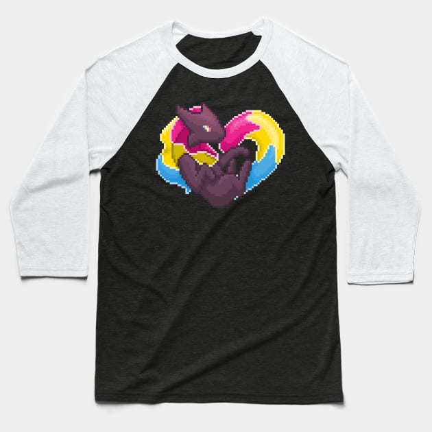 Pansexual Pixel Heart Melog Baseball T-Shirt by HauntedByCatra